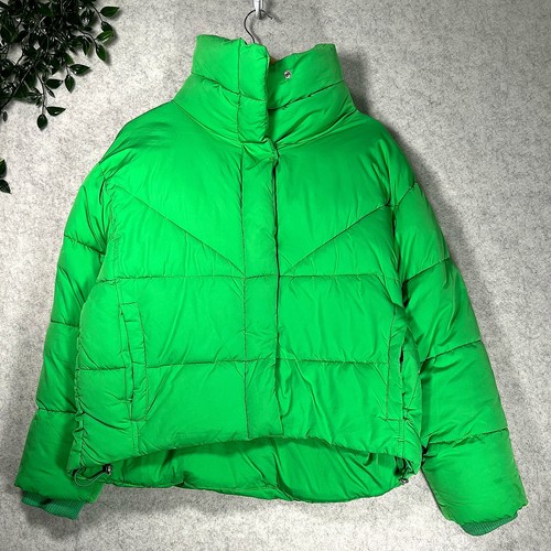 Topshop green puffer jacket - green,