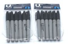 12 Permanent Marker Pens Black