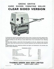 GREENS GRIFFIN HAND GUIDED VIBRATING ROLLER FACTORY UK SALES BROCHURE