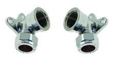 Bib Tap or Shower Head Fix Chrome Back Plate Elbows 15mm x 1/2" BSP Thread Pair