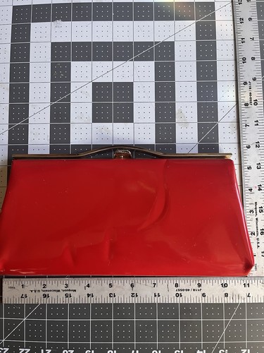 Vintage red clasp clutch - vintage,
