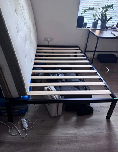 Black double bed frame - double, metal