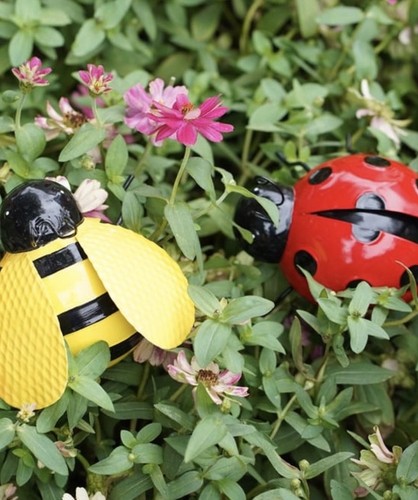 Metal bee ladybird - bee, garden