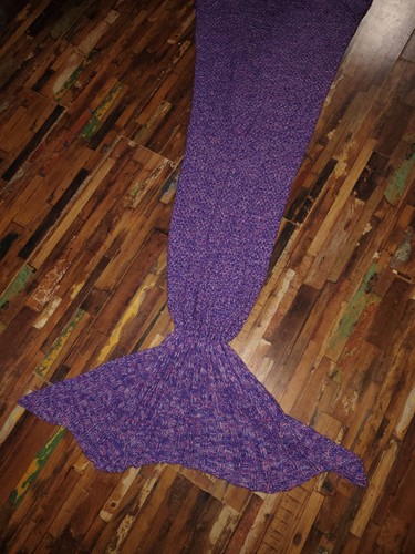 Purple knitted mermaid tail - purple,