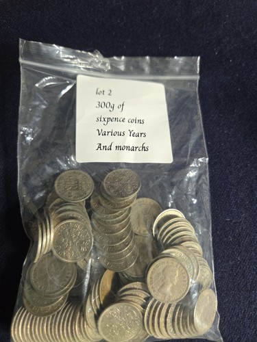 Lot 300g sixpence coins - 300g,