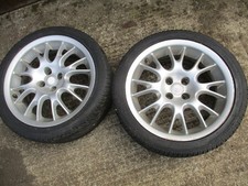 MGF MGTF 11 spoke alloys pair 16 inch  & 215/40 ZR 16 tyres