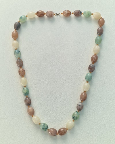 Long vintage marbled bead - long,