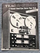 TEAC A-2340 Stereo Reel to Reel Tape Deck Specification Sales Brochure