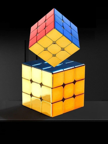 Metal 3x3 magnetic golden cube - golden,