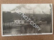 Shipping - British Monitors, Mersey, Humber & Severn.   Sankey, Barrow RPPC.