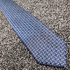 Vintage Lloyd Attree & Smith Tie Blue Geometric Necktie Textured England