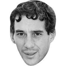 Ayrton Senna (BW) Celebrity Mask, Flat Card Face, Fancy Dress Mask