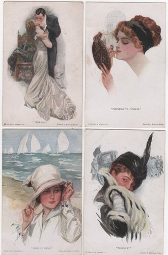 Harrison fisher postcard lot - postcard,
