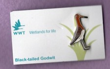Wildfowl Wetlands Trust - RSPB Style Badge -  Black-Tailed Godwit