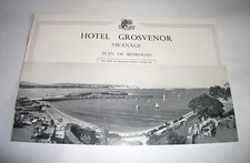 HOTEL GROSVENOR. SWANAGE. circa 1930 PLAN OF BEDROOMS BROCHURE. ILLUSTRATED.