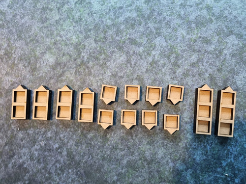 Set 4mm mdf wound counters - set,