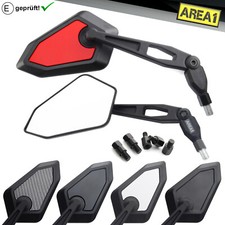 Area1 Motorcycle Mirror Scooter Mirror Set Red M10 / M8 "E-Mark"