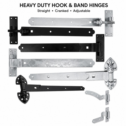 Hook and band hinges - and,