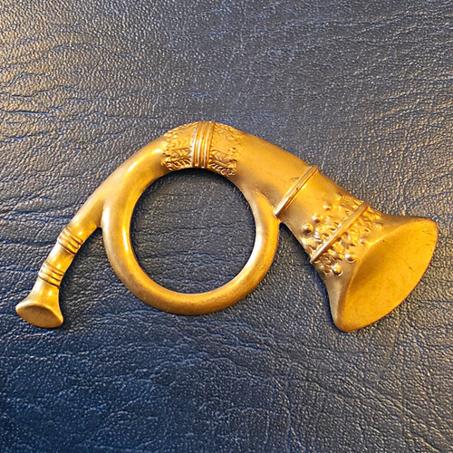 Vintage brass bugle horn - vintage,