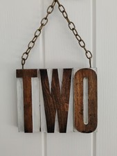 Unique Vintage Number TWO Door House Number Made from Genuine Printing Blocks