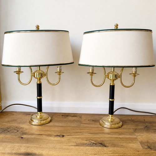 Pair vintage brass - black, table