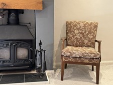 Mid Century Parker Knoll 731  Armchair with Original Upholstery Brown Floral