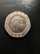 RARE UK UNDATED 2008 20p TWENTY PENCE COIN, MINT ERROR NO DATE