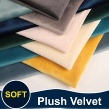 Plush Velvet Upholstery Fabric Material Soft Curtain Cushion Sofa Dressmaking UK