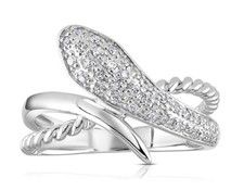 Real Diamond Snake Ring Solid