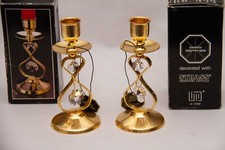 2 24k Gold Plated Strass Made With Swarovski Crystal Candlesticks Hong Kong
