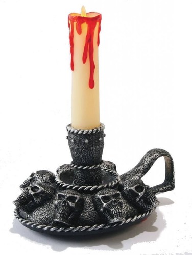 Skull candle holder - candle, b/o