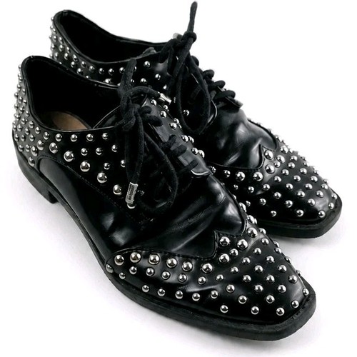 Zara black studded brogue - zara,