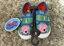 Uk 8 Peppa Pig George Canvas Shoes With Tags