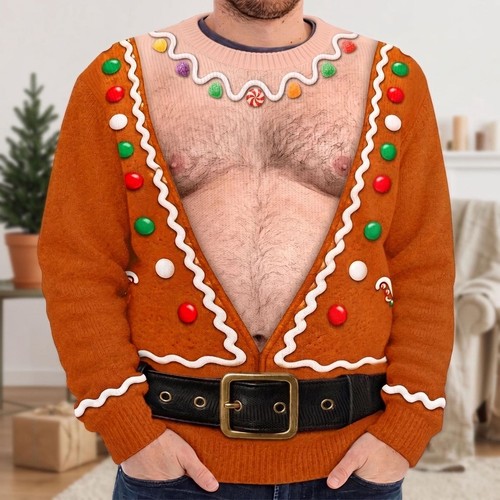 Ugly christmas sweater hairy - ugly, sweater,