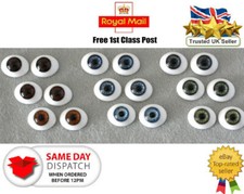SOLID GLASS EYES OVAL FLAT BACK 22mm for Reborns,Ooaks and other crafts