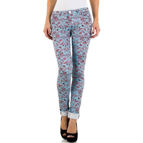 Blue floral luxury denim - floral,