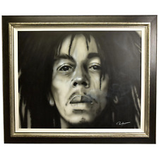 Large Contemporary Painting Portrait Bob Marley Signed By Paul Karslake FRSA