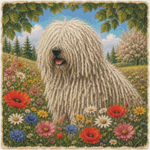 Hungarian puli puppy dog - dog, in