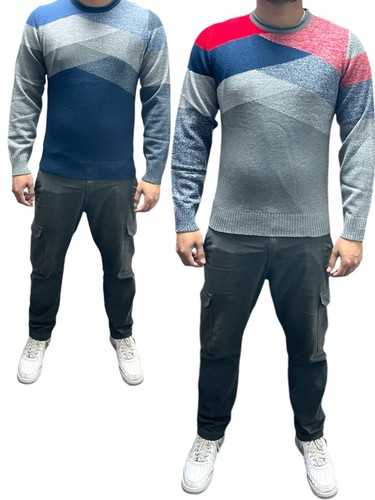 Mens knitted sweater crew - knitted,