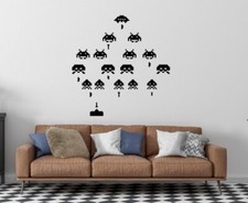 Space Invaders 8bit Inspired Design Bedroom Wall Art Decal Vinyl Sticker