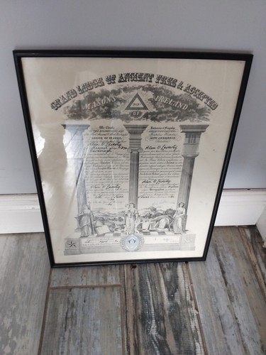 Masonic 1984 lodge framed - masonic,