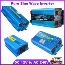 3500W 5000W Pure Sine Wave Power Inverter 12V to 240V Converter USB AC Camping
