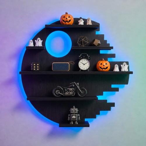 Black floating shelves - black,