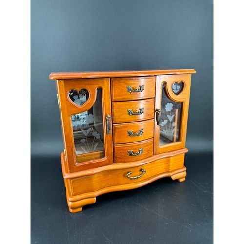 Wood jewelry armoire - jewelry, 12"