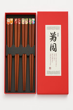 5 Pairs Wooden Chopsticks Set