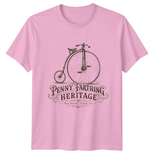 Vintage penny farthing - vintage, t-shirt