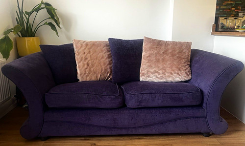 Purple fabric seater sofa - fabric, 2-seater