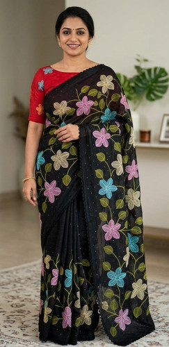 Crunchy silk flower - , embroidery