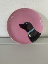 Joules Black Labrador Plate Pink Ceramic Paw Me A Cuppa Perfect Condition