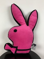 2008 Vintage Playboy Rabbit Head Black/Pink Pillow